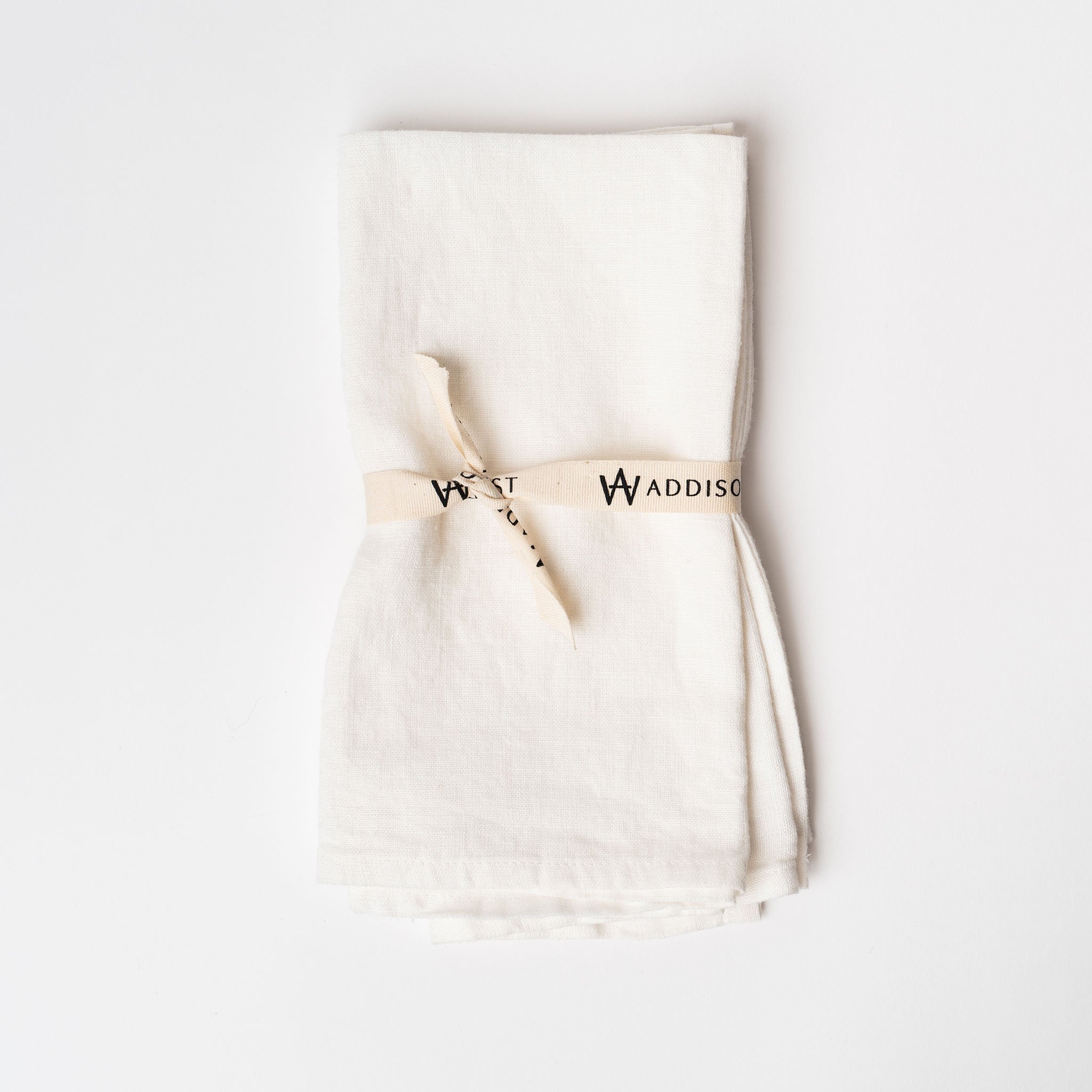 White Linen Napkin Set on a white background