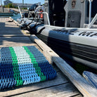 Lobster Rope Outdoor Doormat in Navy + Green + Seafoam - Addison West 