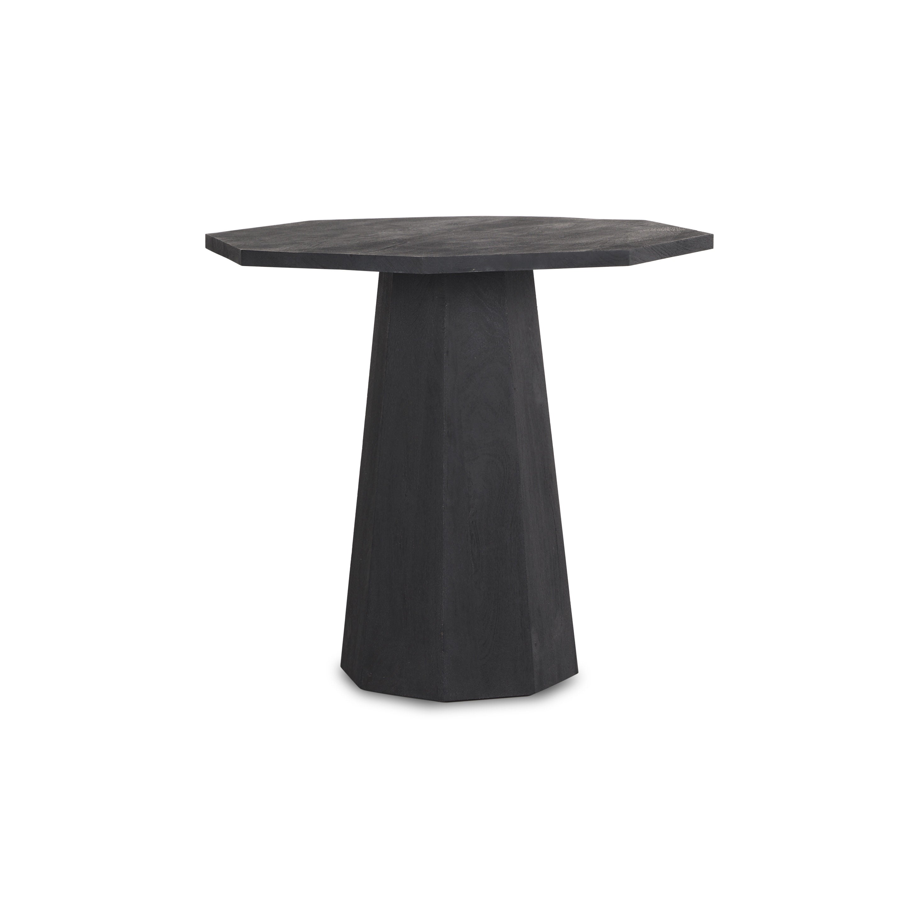 Maxine Hexagonal Dark Wood Foyer Table on a white background