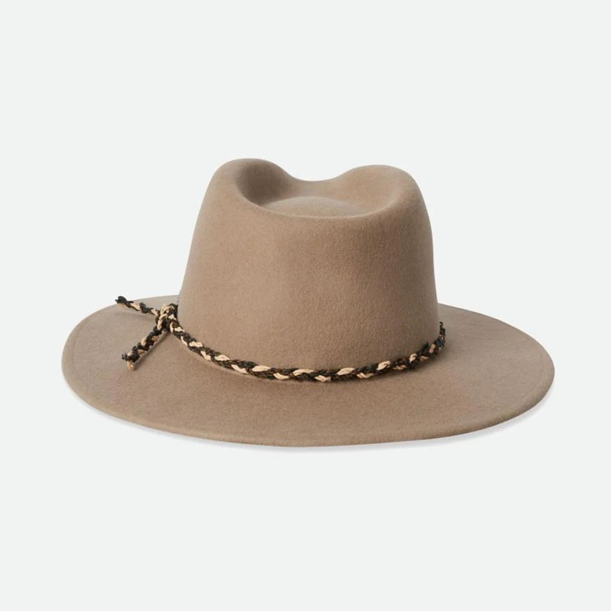 Brixton Messer Western Fedora In Sand on a white background