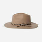 Brixton Messer Western Fedora In Sand on a white background