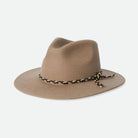 Brixton Messer Western Fedora In Sand on a white background