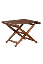 Furniture classic mombasa teak folding stool on a white background