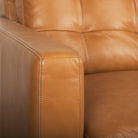 Close up of Olaf Tan Leather Sofa 