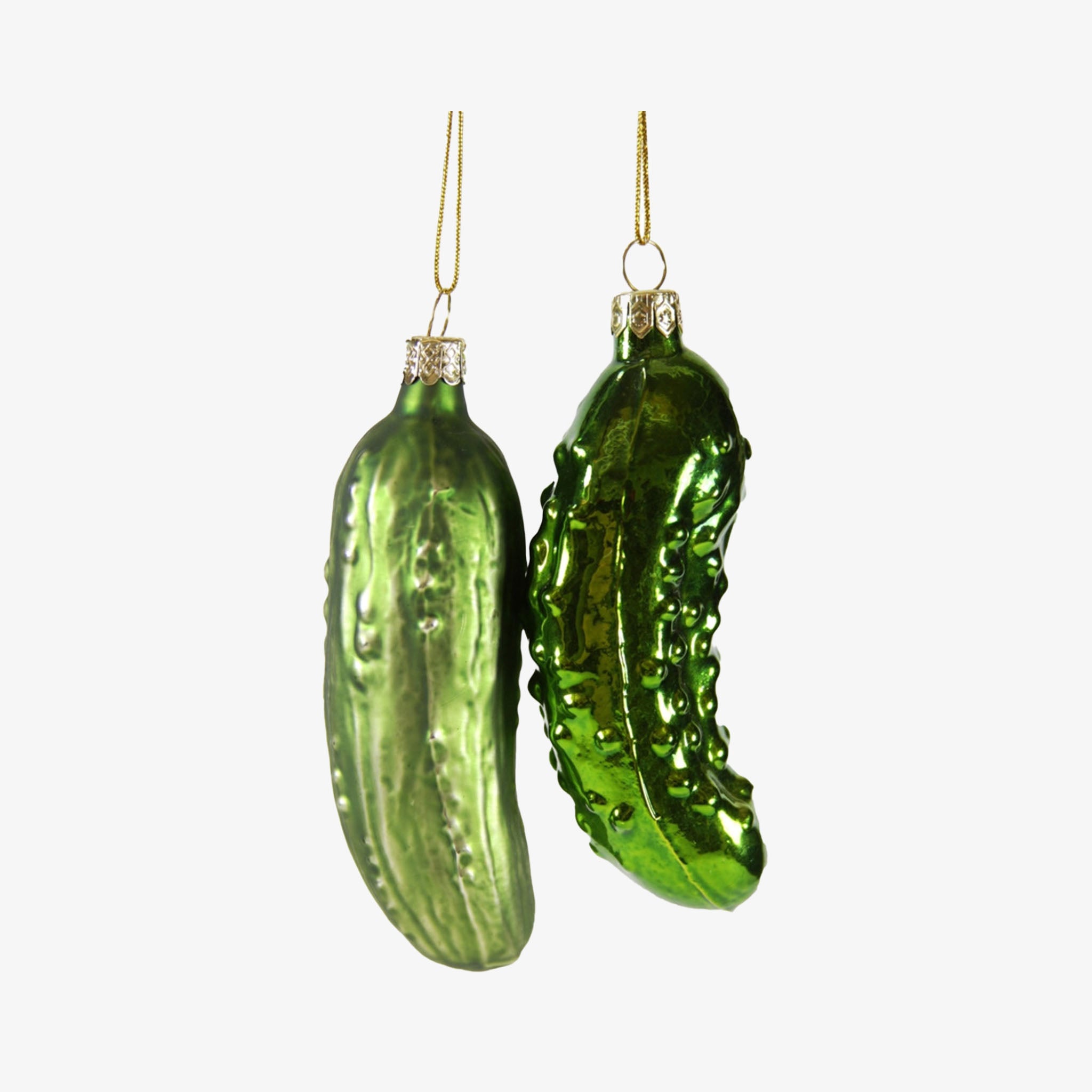 Pickle holiday ornament by Cody Foster brand on a white background