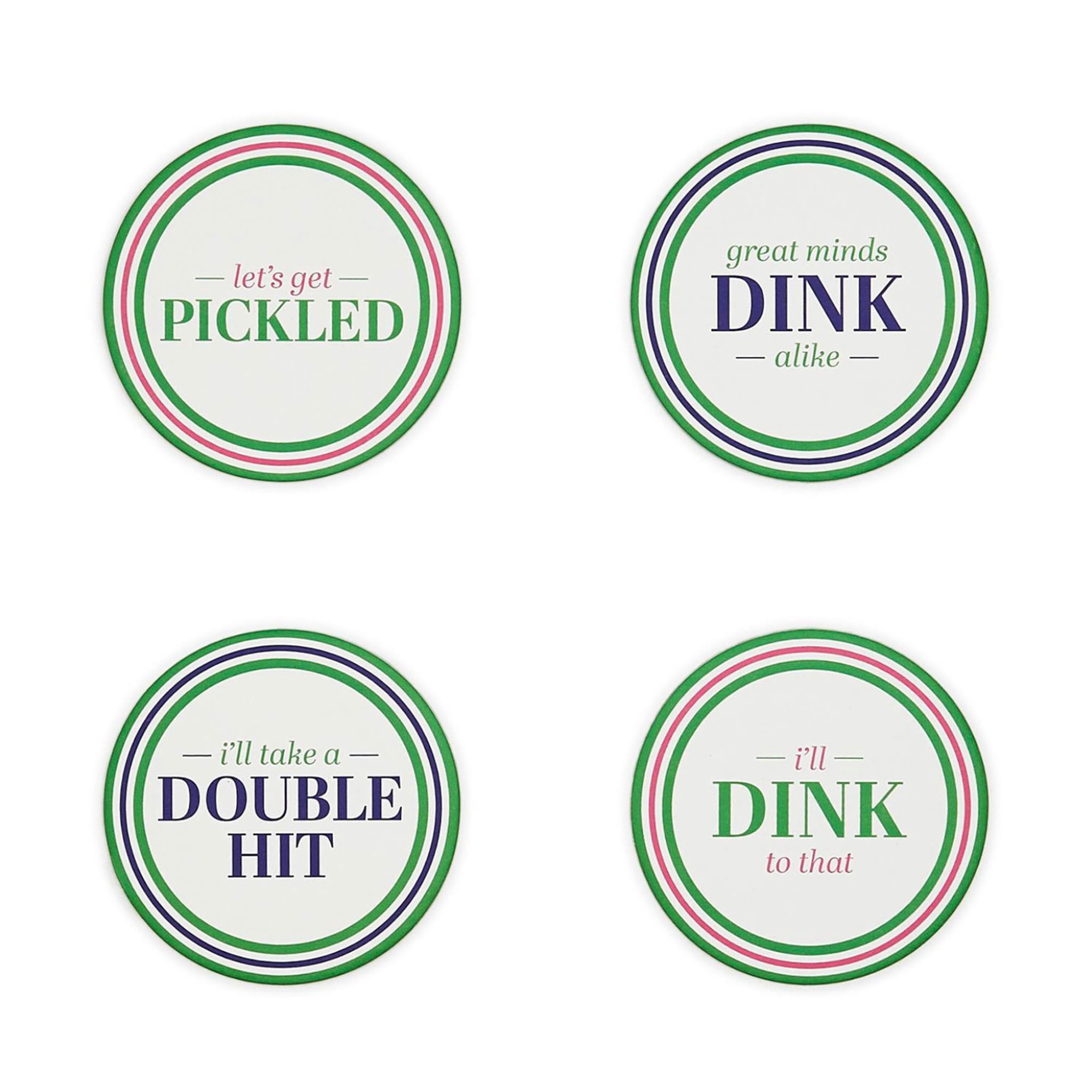 Pickleball Set of 24 Coasters on a white background