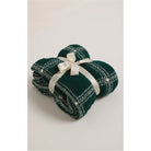 Z Supply Plaid Plush Blanket in Noble Fir on a white surface
