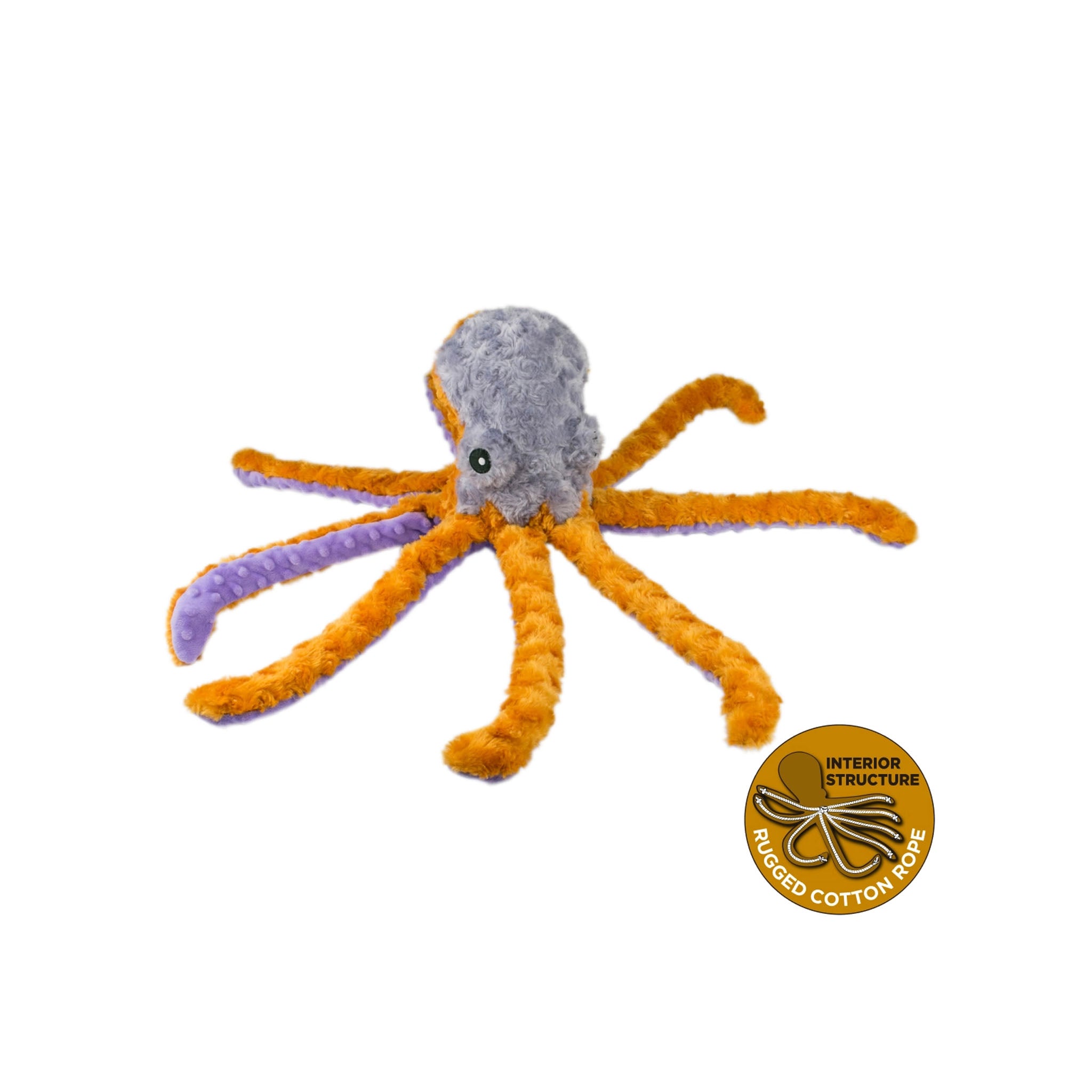 Plush Octopus with Squeaker Dog Toy on a white background