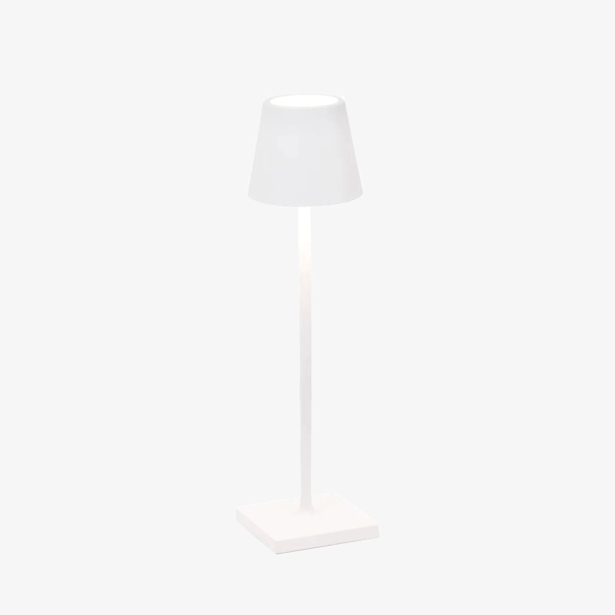 Poldina Pro micro table lamp in white on a white background