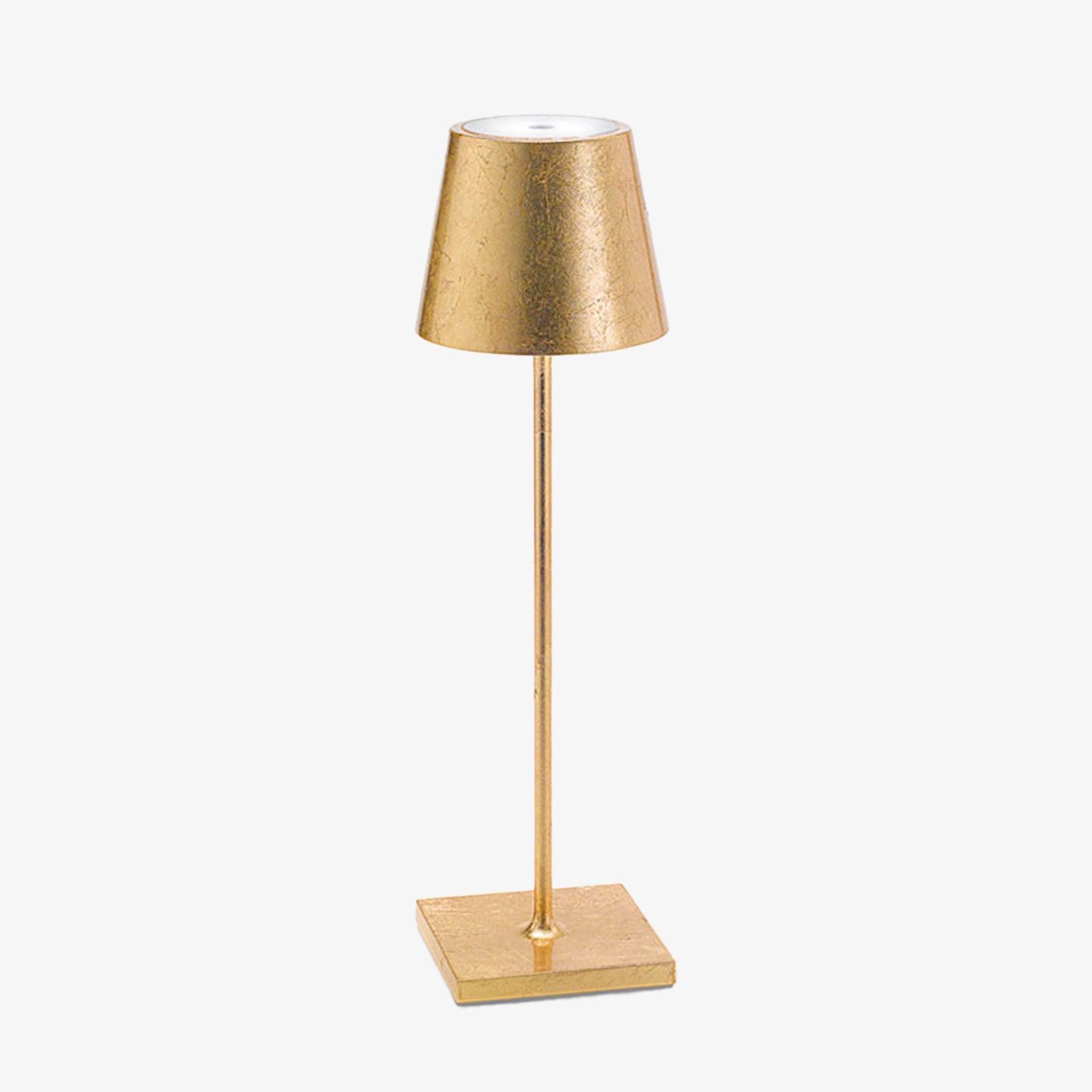 Poldina Pro Table Lamp in Gold Leaf on a white background