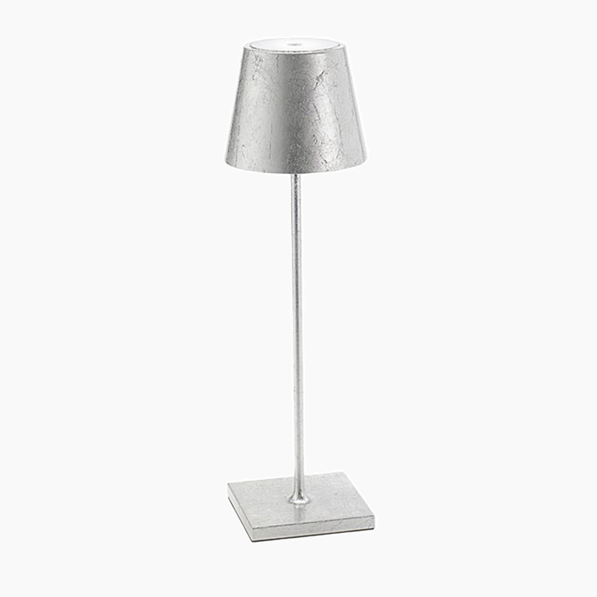 Poldina Pro Table Lamp in Silver leaf on a white background