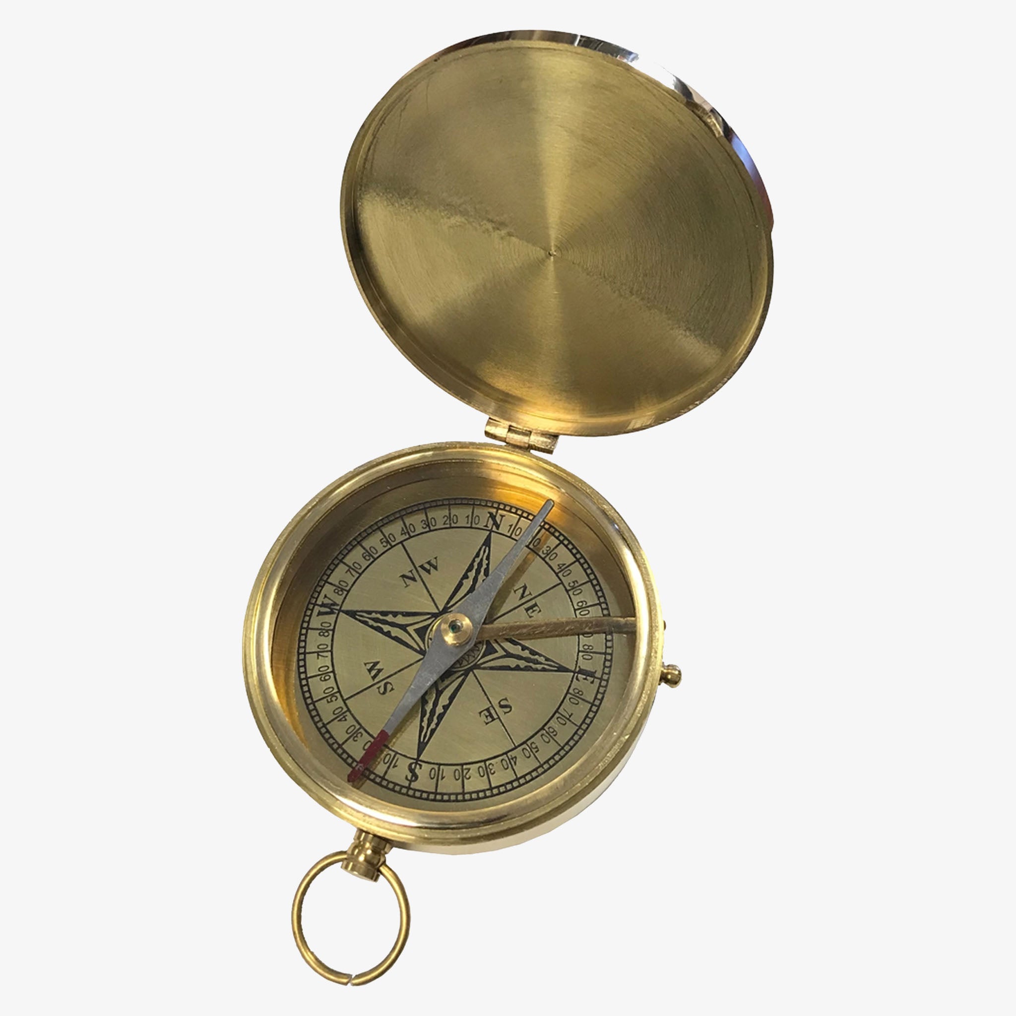 Polished Brass Pocket Compass - Addison West 