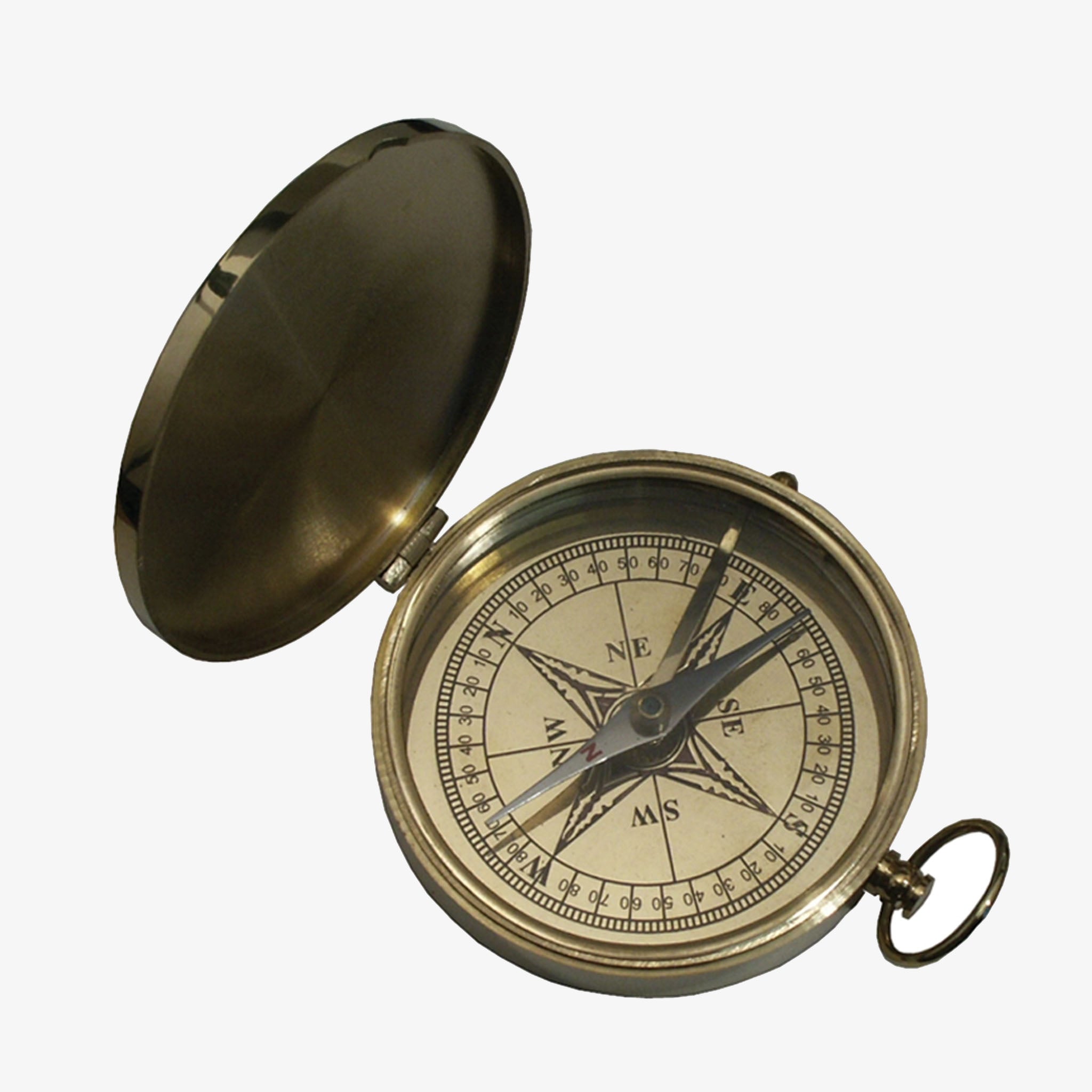 Polished Brass Pocket Compass - Addison West 