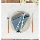 Pom Pom Linen Napkin Set - Gray Blue - Addison West 