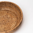 Rattan bowl on a white background