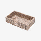 Caspari Rattan Rectangular Guest Napkin Holder in Whitwash