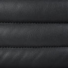 Close up of Ricciardo ribbed Black Leather Wrapped Three Seater Sofa