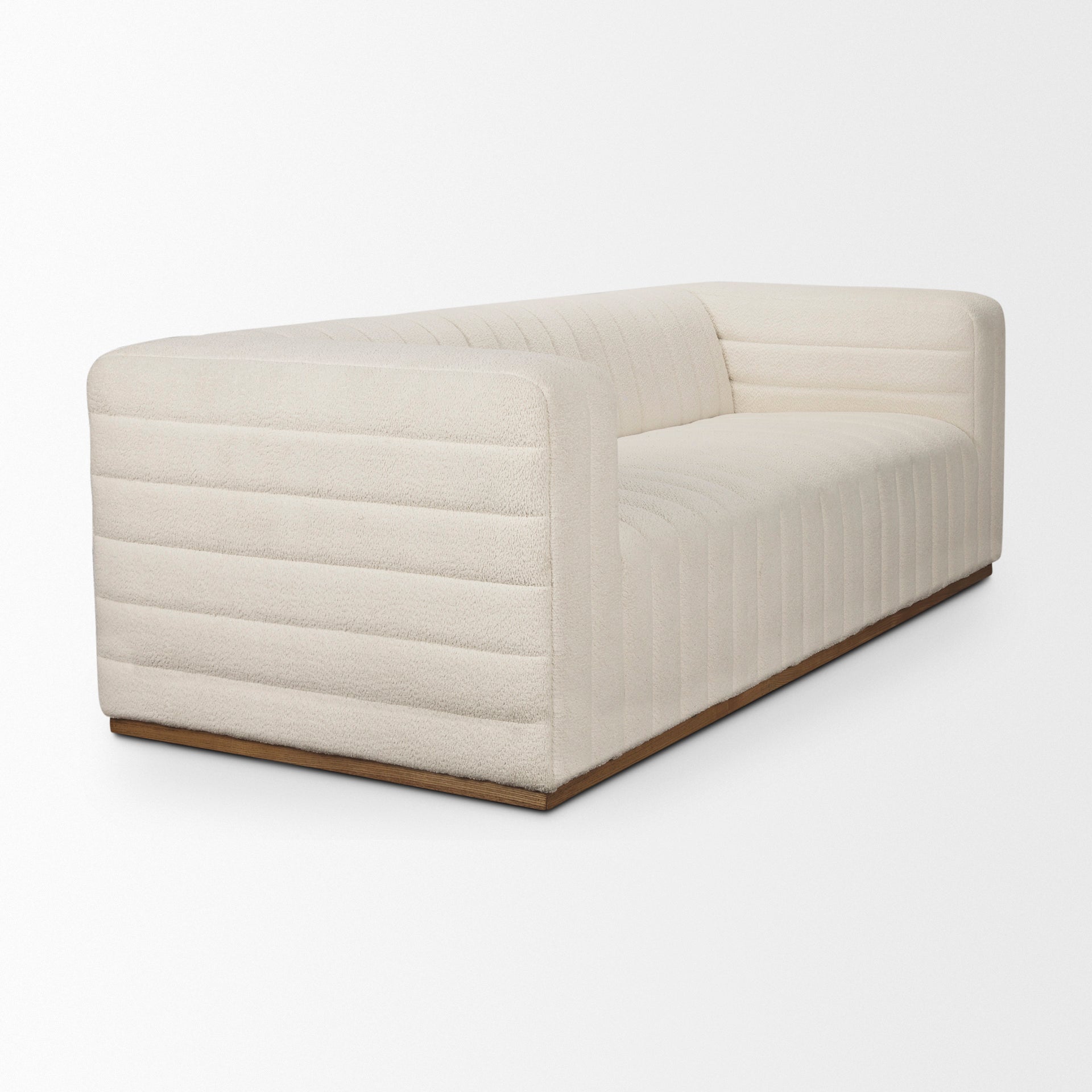 Ricciardo Cream Boucle 3-Seater Sofa on a white background