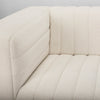 Close up of Ricciardo Cream Boucle 3-Seater Sofa on a white background