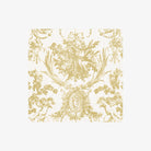 Romantic Toile Gold Cocktail Napkin on a white background