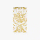 Caspari Romantic Toile Gold Guest Towel on a white background