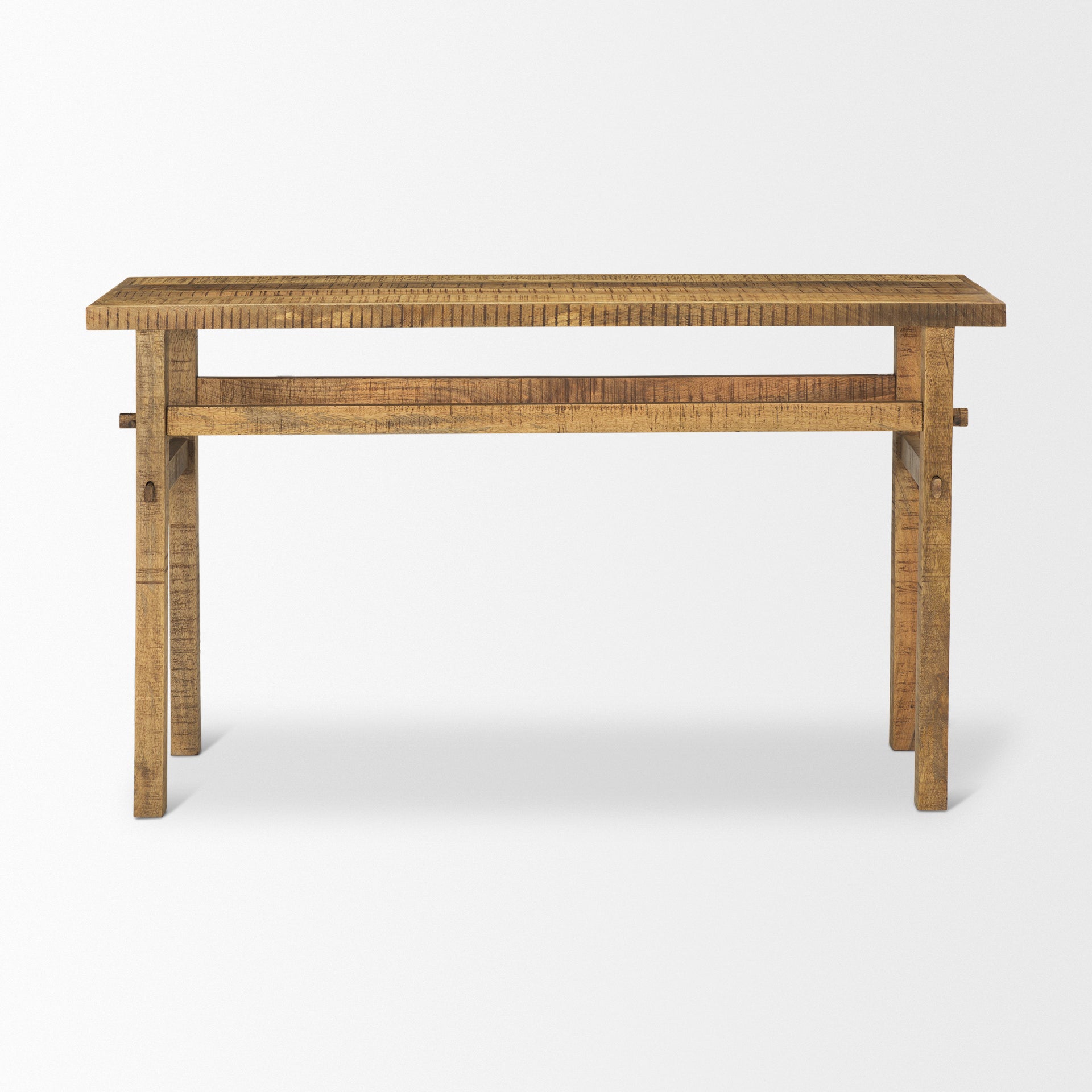 Rosie Small Brown Wood Console Table on a white background