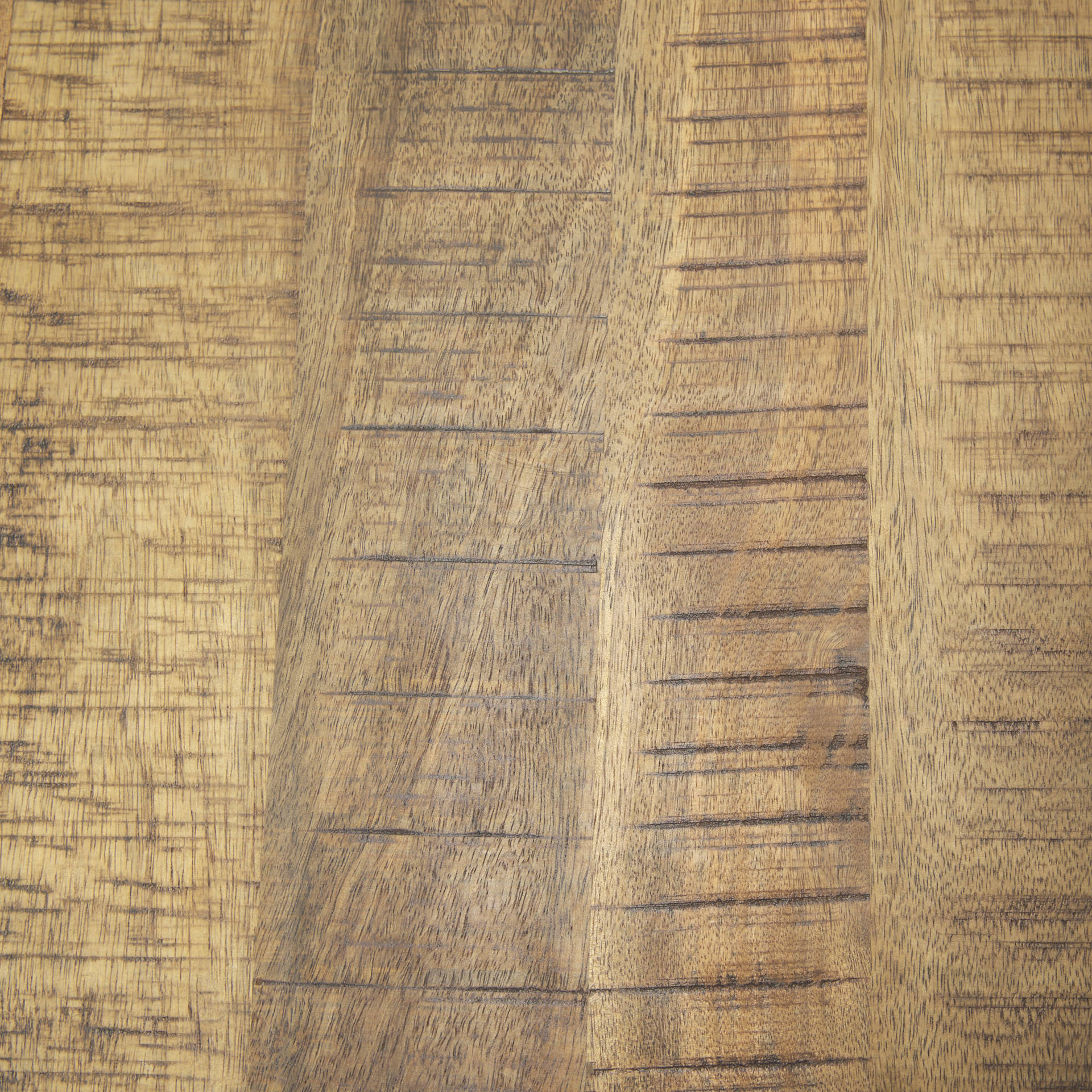 Close up of Rosie Small Brown Wood Console Table on a white background