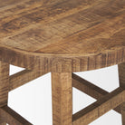 Close up of Rosie Small Brown Wood End Table on a white background