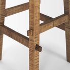 Close up of Rosie Small Brown Wood End Table on a white background