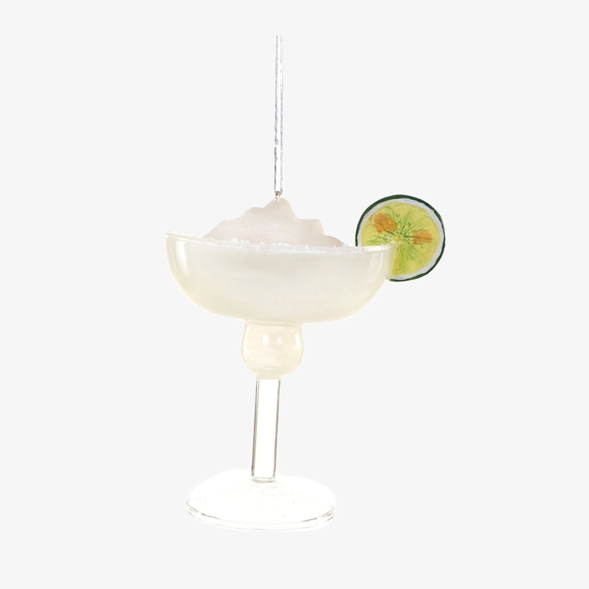 Frozen margarita ornament on a white background