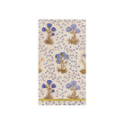 Caspari Semis De Fleurs Guest Napkin in blue on a white background