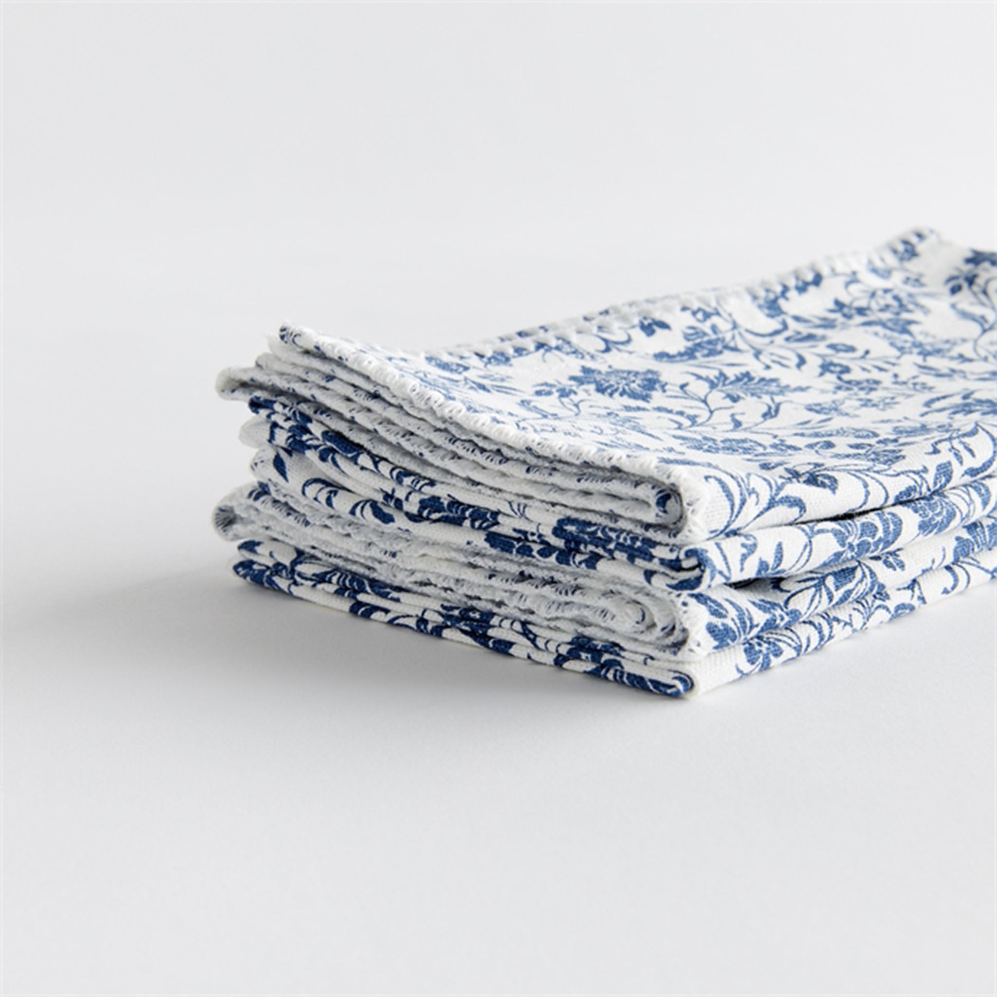 Bella Blue Cotton Napkins - Set of 4 - Addison West 