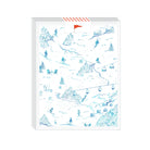 Ski Blue Toile Boxed Greeting Cards Set of 8 on a white background