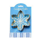 Ann Clarke Snowflake Cookie Cutter with blue Recipe Card on a white background