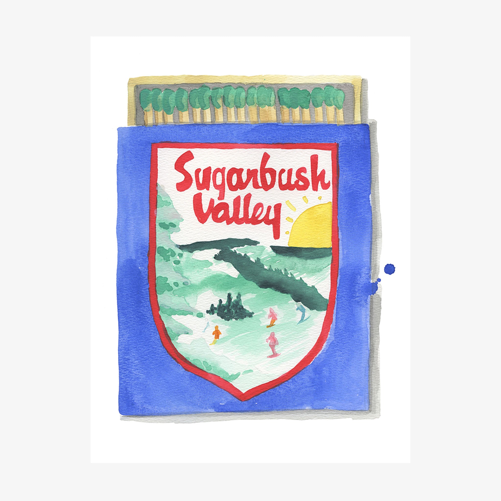 Sugarbush Matchbook Print on a white background