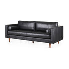 Svend Black Leather Sofa on a white background