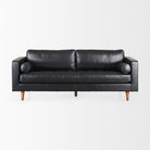 Mercana brand Svend Black Leather Sofa on a white background