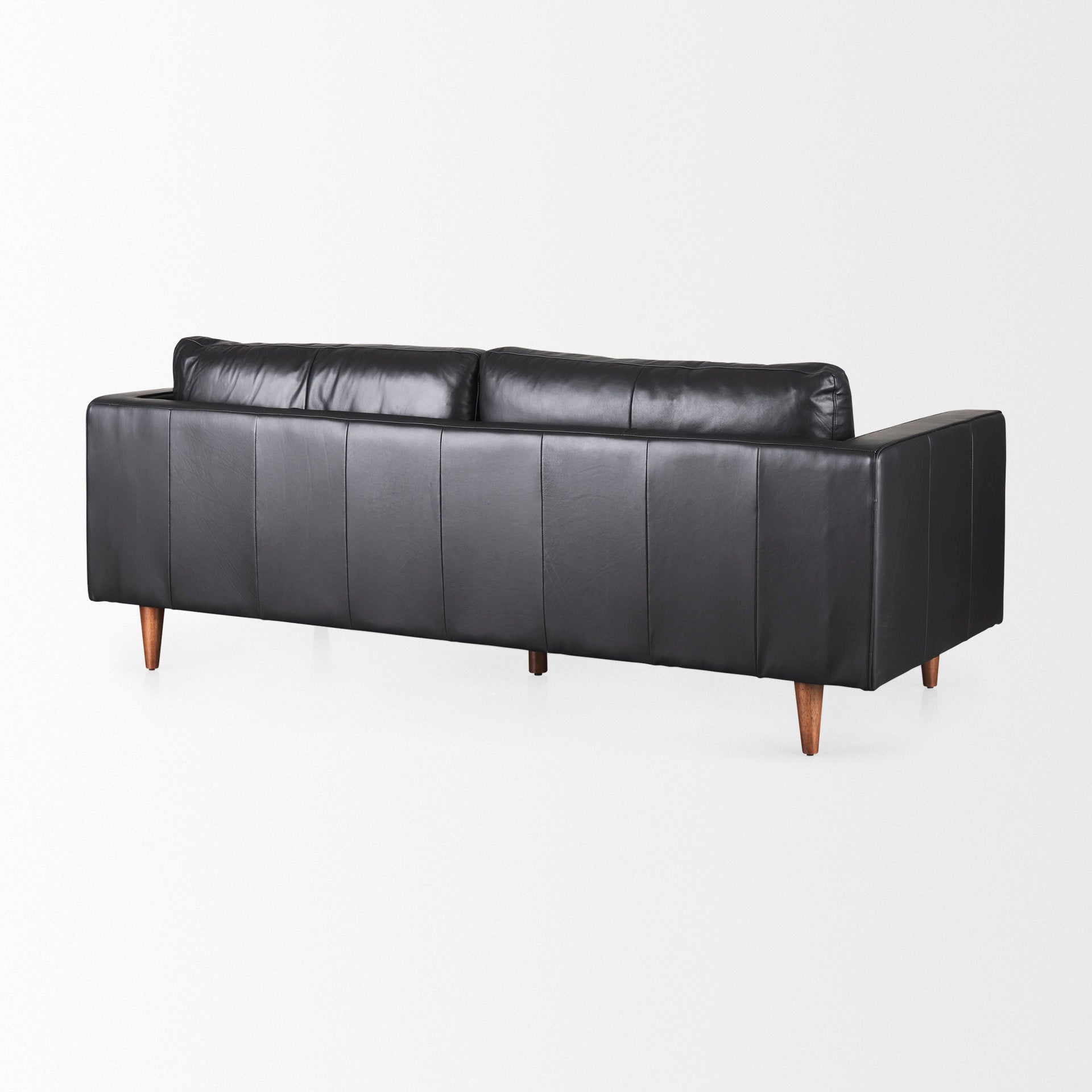 Svend Black Leather Sofa on a white background