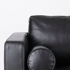 Svend Black Leather Sofa on a white background