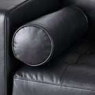 Close up of Svend Black Leather Sofa 