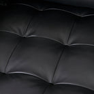 Close up of Svend Black Leather Sofa 