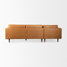 Svend Tan Leather Left Chaise Sectional Sofa on a white background