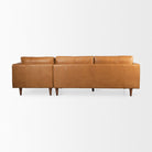 Svend Tan Leather Right Chaise Sectional Sofa on a white background