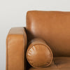 Svend Tan Leather Right Chaise Sectional Sofa on a white background