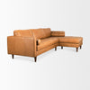Svend Tan Leather Right Chaise Sectional Sofa on a white background