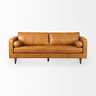 Mercana brand Svend Tan Leather Sofa on a white background