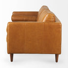 Svend Tan Leather Sofa on a white background