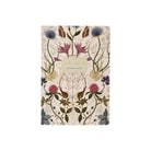 Notebook with floral pattern on the front on a white background