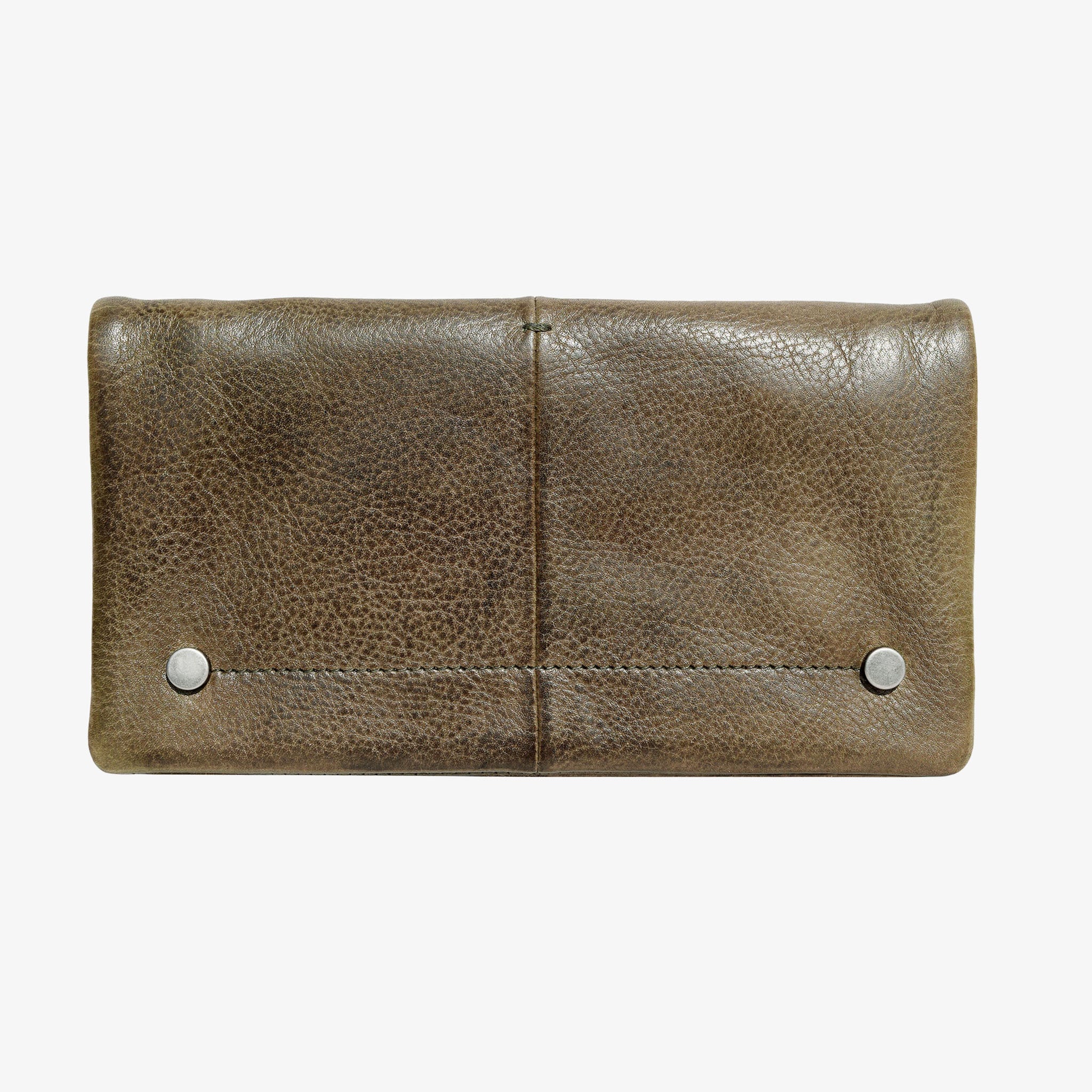 Latico Leathers Terry Wallet in Moss on a white background