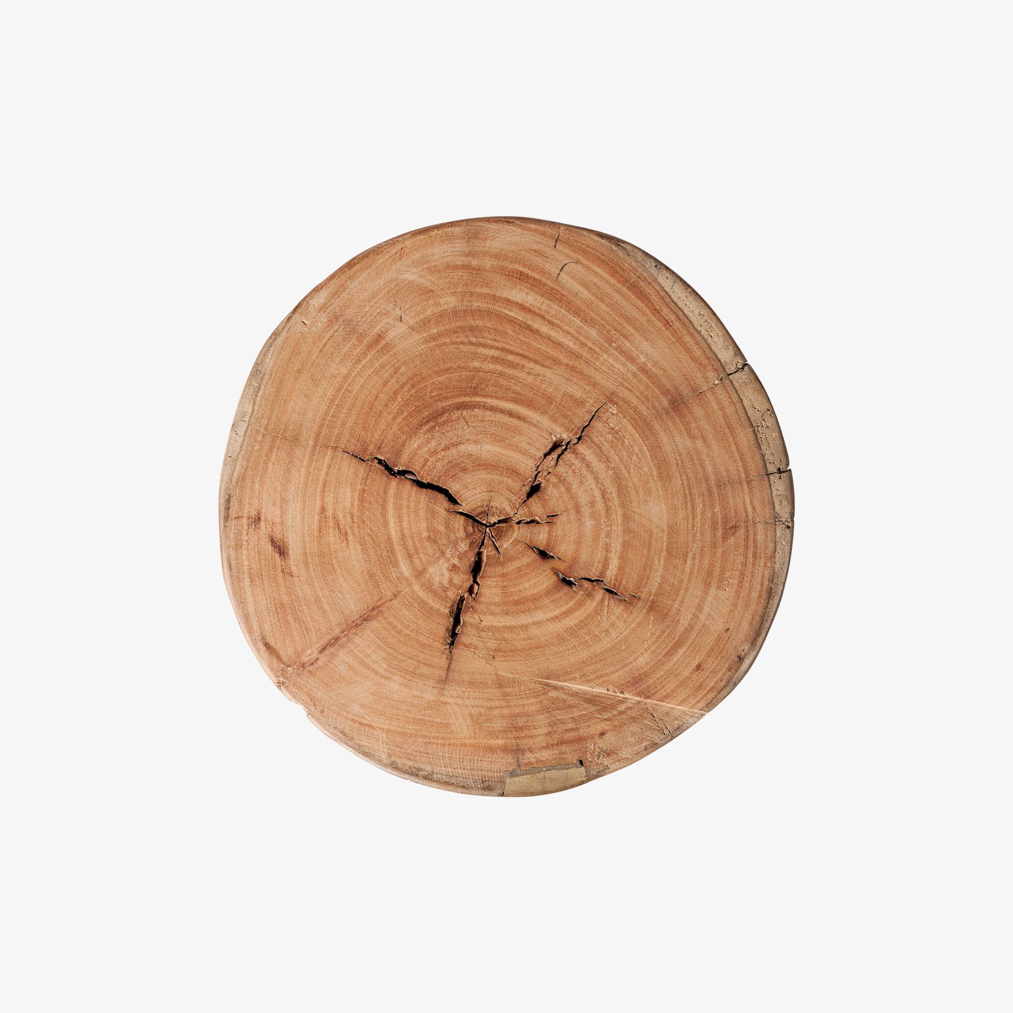 Reclaimed wood stool on a white background